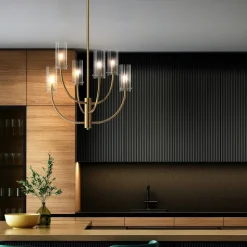 Maytoni Arco hængelampe med 6 glasskærme