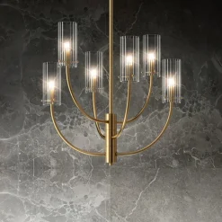 Maytoni Arco hængelampe med 6 glasskærme