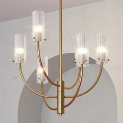 Maytoni Arco hængelampe med 6 glasskærme