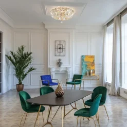 Maytoni Basfor loftlampe, guldfarvet, Ø 30 cm, 3 x E14