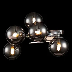 Maytoni Dallas væglampe med 5 glaskugler, krom