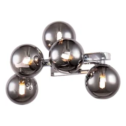 Maytoni Dallas væglampe med 5 glaskugler, krom