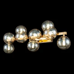 Maytoni Dallas væglampe med 9 glaskugler, guld