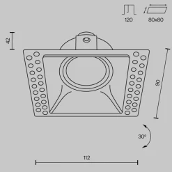 Maytoni Dot indbygningslampe, kantet, sort
