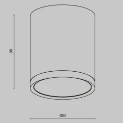 Maytoni downlight Hoop, hvid, højde 10 cm, Ø 8,5 cm, aluminium GX53