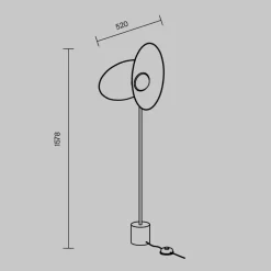 Maytoni Evolution LED-gulvlampe, sort/hvid, højde 158 cm