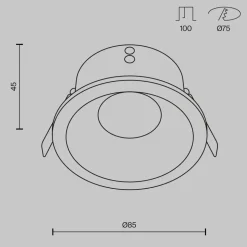 Maytoni forsænket loftlampe Zoom hvid Ø 8,5 cm aluminium IP65 GU10