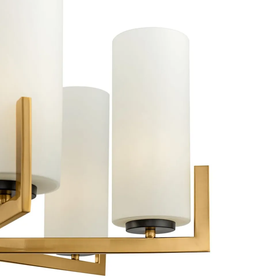 Maytoni Fortano lysekrone, 6 lyskilder, glasskærme