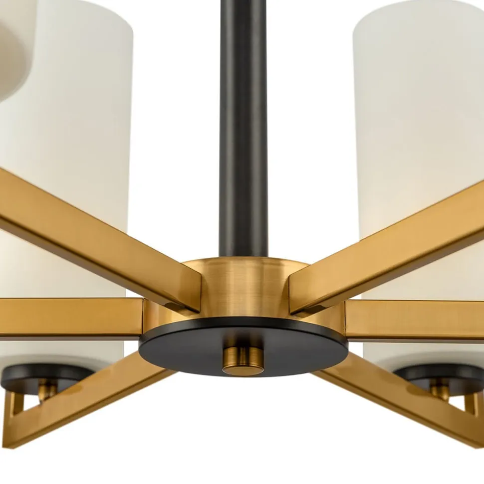 Maytoni Fortano lysekrone, 6 lyskilder, glasskærme