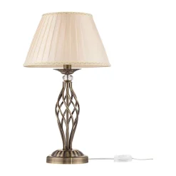 Maytoni Grace bordlampe, 1 lyskilde, messing/beige