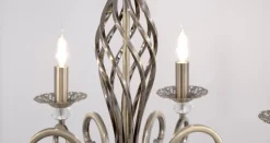 Maytoni Grace lysekrone, 6 lyskilder, messing/hvid