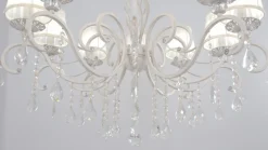 Maytoni Grace lysekrone, hvid, 10 lyskilder, organza