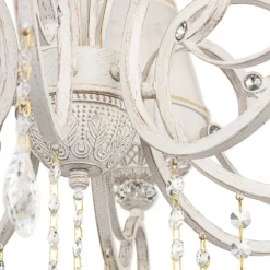 Maytoni Grace lysekrone, hvid, 10 lyskilder, organza