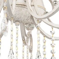 Maytoni Grace lysekrone, hvid, 10 lyskilder, organza