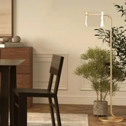 Maytoni gulvlampe Cabaret, messing, højde 126,5 cm