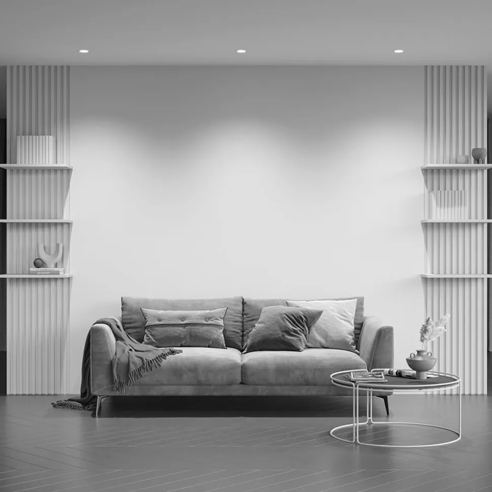 Maytoni indbygningslampe Share, hvid/guld, Ø 8,5 cm, aluminium, GU10