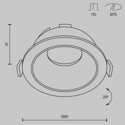 Maytoni indbygningslampe Share, hvid/guld, Ø 8,5 cm, aluminium, GU10