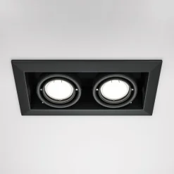 Maytoni indbygningslampe i metal, sort, 25 x 13 cm, 2 lyskilder