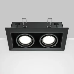 Maytoni indbygningslampe i metal, sort, 25 x 13 cm, 2 lyskilder