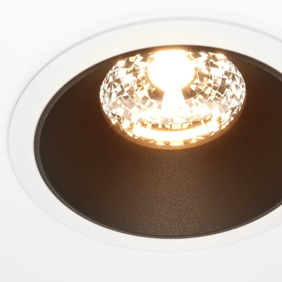 Maytoni indbygningslampe Alfa, sort/hvid, Ø 8,5 cm, 15 W, 36°