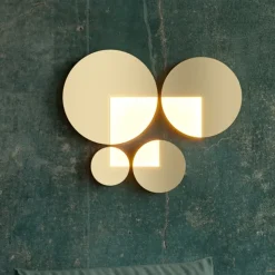 Maytoni Jupiter LED-væglampe, guld, Ø 25cm