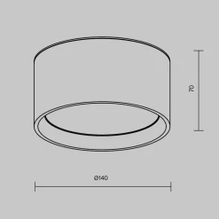 Maytoni LED-downlight Vega, sort, Ø 14 cm, 15W, aluminium