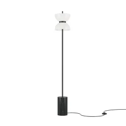 Maytoni LED-gulvlampe Kyoto, sort, højde 145 cm, marmor