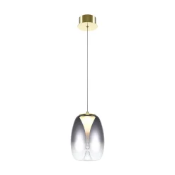 Maytoni LED-hængelampe Splash, røggrå, Ø 20 cm, glas