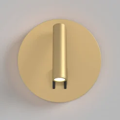 Maytoni LED-væglampe iOS 176, guldfarvet, rund, aluminium