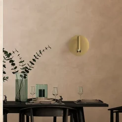 Maytoni LED-væglampe iOS 176, guldfarvet, rund, aluminium