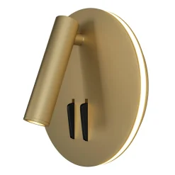 Maytoni LED-væglampe iOS 176, guldfarvet, rund, aluminium