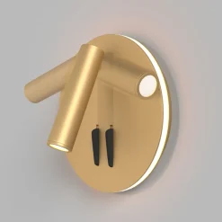 Maytoni LED-væglampe iOS 176, guldfarvet, rund, aluminium