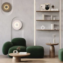 Maytoni LED-væglampe Nami, grøn-beige, Ø 40 cm, aluminium