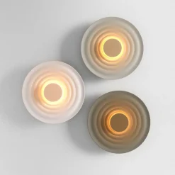 Maytoni LED-væglampe Nami, grøn-beige, Ø 40 cm, aluminium