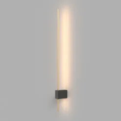 Maytoni LED-væglampe Pars, 62,3 cm, sort/guld, aluminium