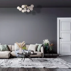 Maytoni loftlampe Dallas, 12 lyskilder, guldfarvet/hvid