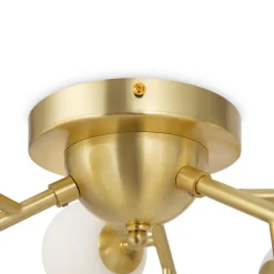 Maytoni loftlampe Dallas, 12 lyskilder, guldfarvet/hvid