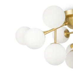 Maytoni loftlampe Dallas, 12 lyskilder, guldfarvet/hvid