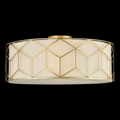 Maytoni loftlampe Messina, Ø 57 cm, beige, linned