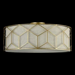 Maytoni loftlampe Messina, Ø 57 cm, beige, linned