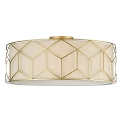 Maytoni loftlampe Messina, Ø 57 cm, beige, linned