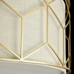 Maytoni loftlampe Messina, Ø 57 cm, beige, linned