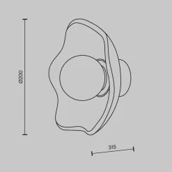 Maytoni Miracle væglampe, Ø 20 cm, messingfarvet, glas