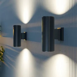 Maytoni Rando udendørs væglampe, 2 lyskilde, sort