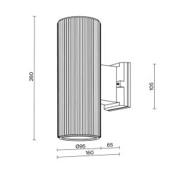 Maytoni Rando udendørs væglampe, 2 lyskilde, sort