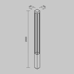 Maytoni udendørslampe Elbe, højde 200 cm, grafitfarvet