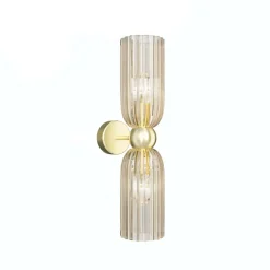 Maytoni væglampe Antic, 2 lyskilder, guld/amber, glas