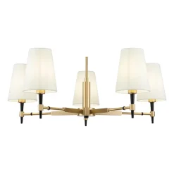 Maytoni Zaragoza lysekrone, 5 lyskilder, stofskærm