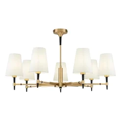 Maytoni Zaragoza lysekrone, 7 lyskilder, stofskærm