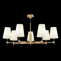 Maytoni Zaragoza lysekrone, 7 lyskilder, stofskærm